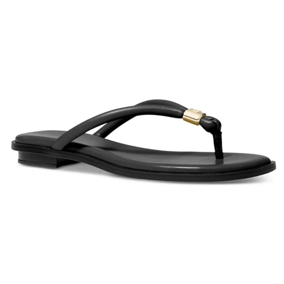 Michael Kors Annie Black Thong Sandals Size 10 - Picture 1 of 8